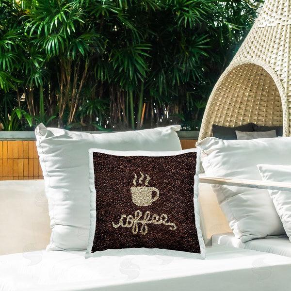 Stupell Industries Seven Trees Design | Coffee Bean Pattern Printed Throw Pillow