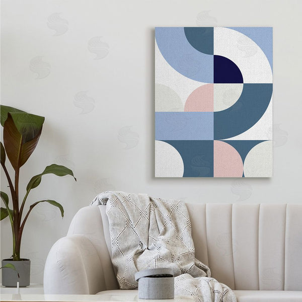 Stupell Industries Seven Trees Design | Collage Of Abstract Curves Blue Pink Beige Wall Art