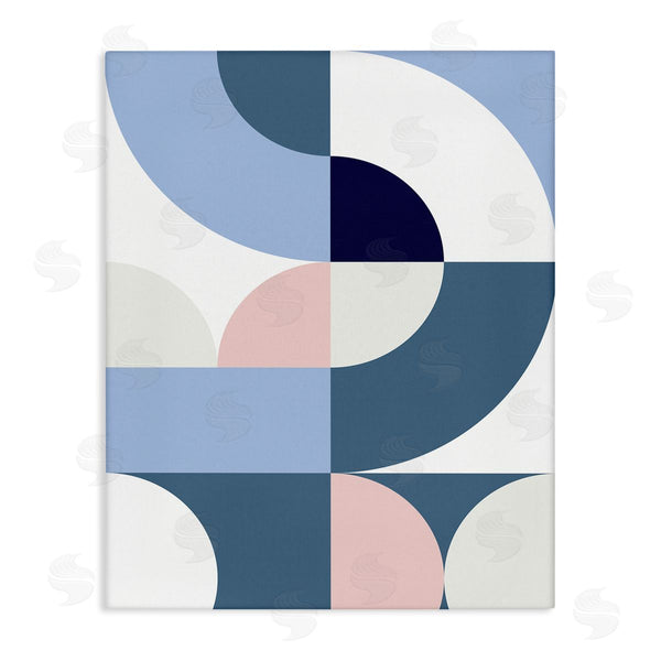 stupell industries Seven Trees Design | Collage of Abstract Curves Blue Pink Beige Wall Art