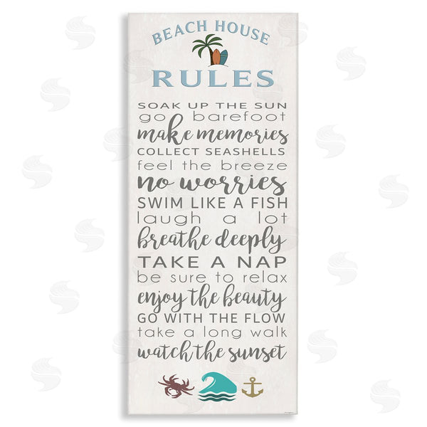 stupell industries Seven Trees Design | Fun Activities Beach House Rules Wall Art