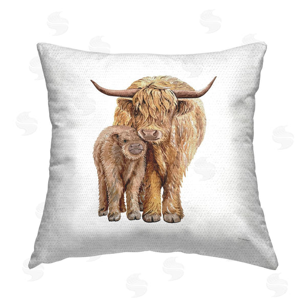 Stupell Industries Seven Trees Design | Highland Cattle & Calf Printed Throw Pillow