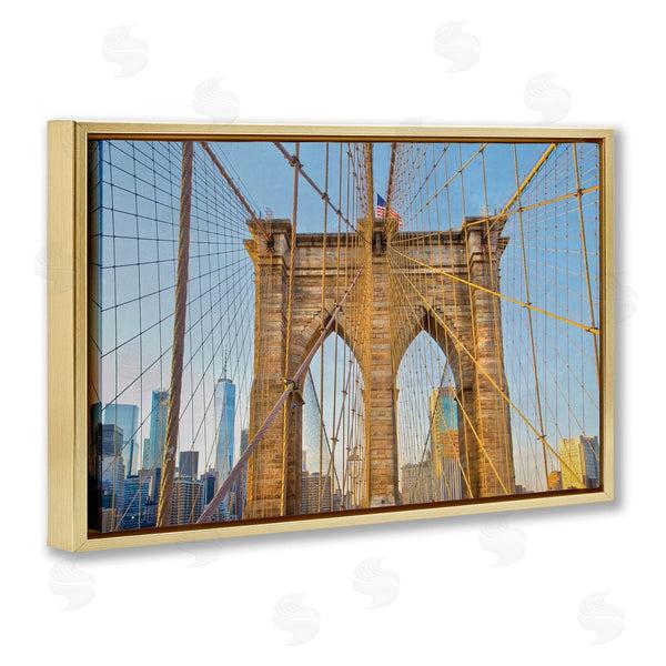 Stupell Industries Seven Trees Design | Industrial Bridge With American Flag