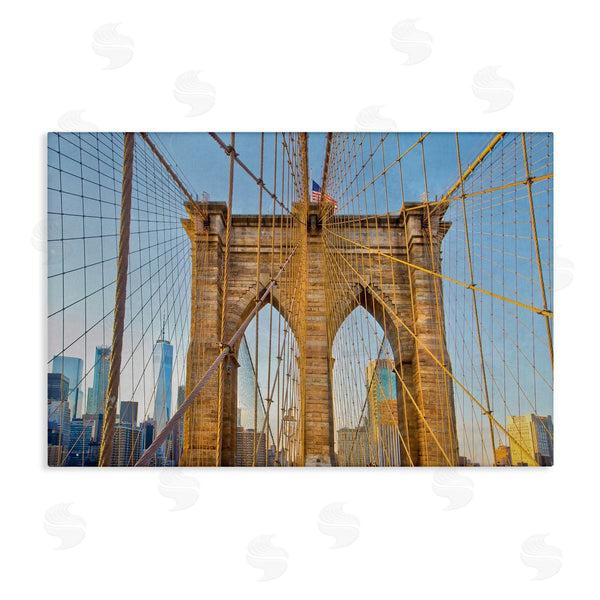 stupell industries Seven Trees Design | Industrial Bridge with American Flag