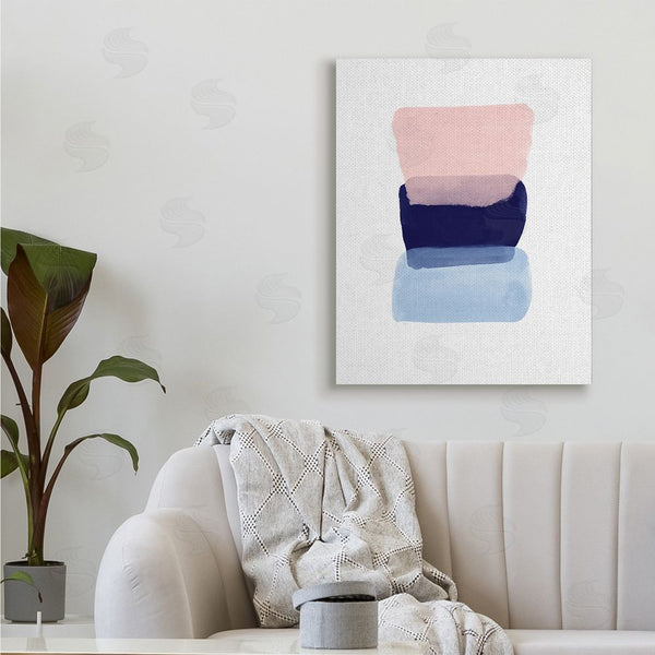Stupell Industries Seven Trees Design | Layered Squares Abstract Sides Blue Pink Wall Art