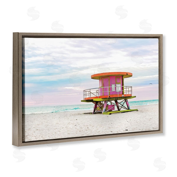 Stupell Industries Seven Trees Design | Lifeguard Hut With Pastel Sky