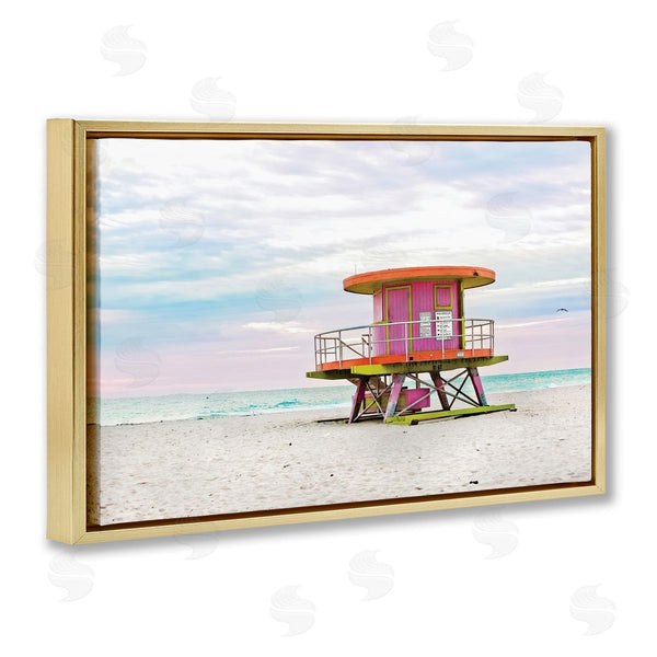 Stupell Industries Seven Trees Design | Lifeguard Hut With Pastel Sky