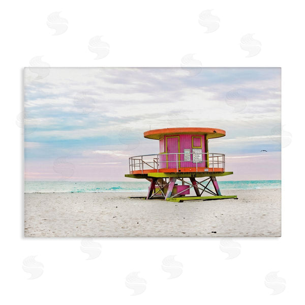 stupell industries Seven Trees Design | Lifeguard Hut with Pastel Sky