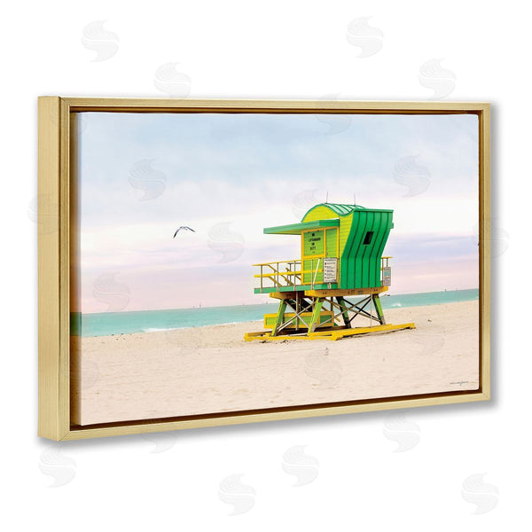 Stupell Industries Seven Trees Design | Lime Green Lifeguard Hut