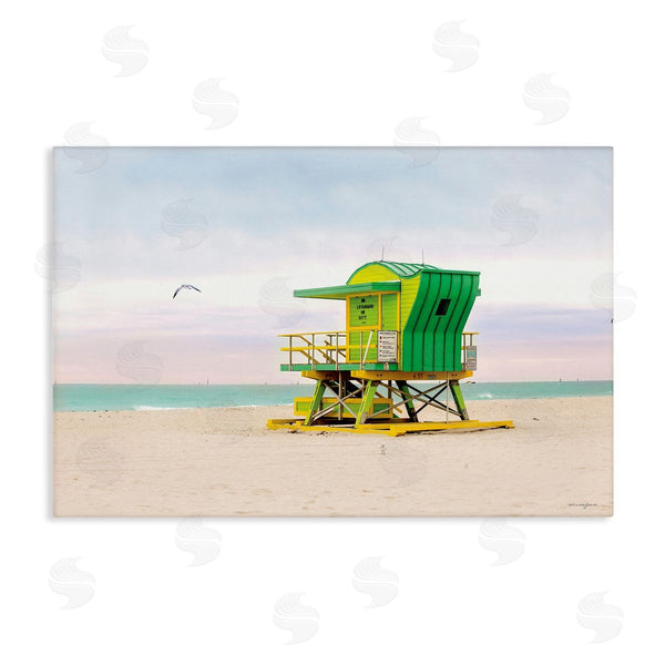 stupell industries Seven Trees Design | Lime Green Lifeguard Hut