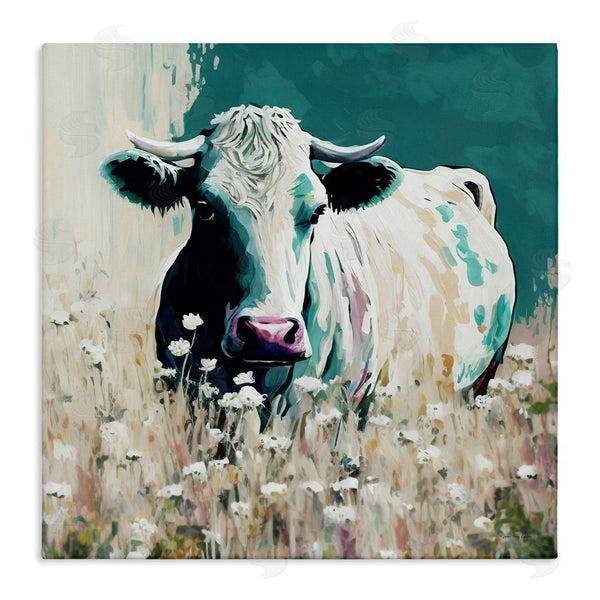 stupell industries Seven Trees Design | Modern Cow in Meadow Wall Art