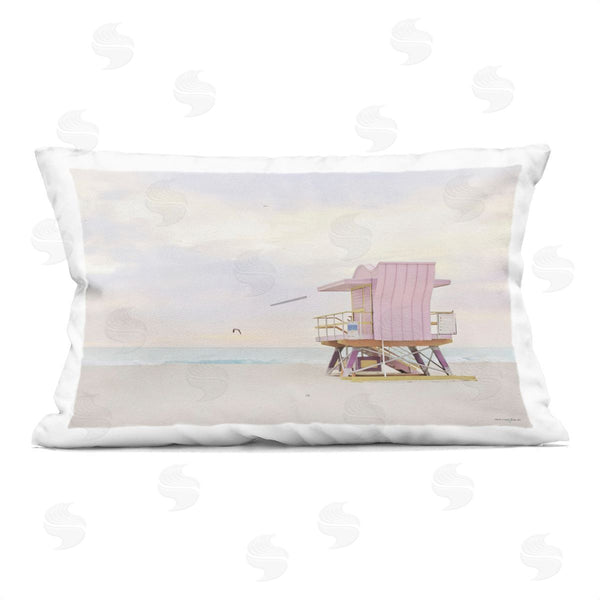 stupell industries Seven Trees Design | Pink Paradise Beach Printed Throw Pillow