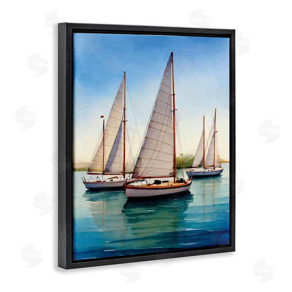 Stupell Industries Seven Trees Design | Sailboat Trio On Calm Sea