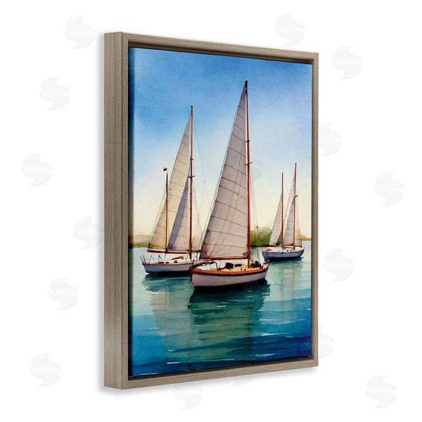Stupell Industries Seven Trees Design | Sailboat Trio On Calm Sea