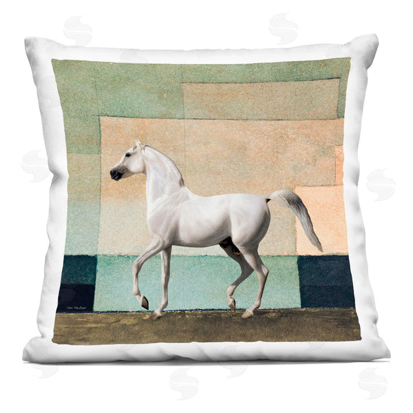 stupell industries Seven Trees Design | Stoic Horse Geometric Background Printed Throw Pillow