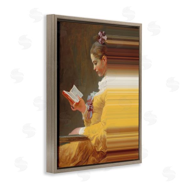 Stupell Industries Seven Trees Design | Vintage Lady Reading With Gradient Streaks Wall Art