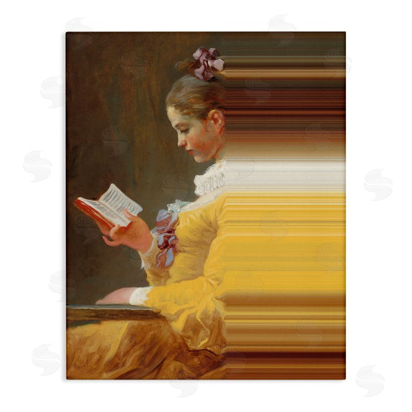 stupell industries Seven Trees Design | Vintage Lady Reading with Gradient Streaks Wall Art