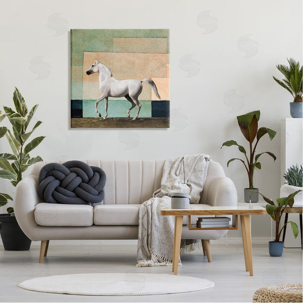 Stupell Industries Seven Trees Design | White Stallion Geometric Composition Wall Art