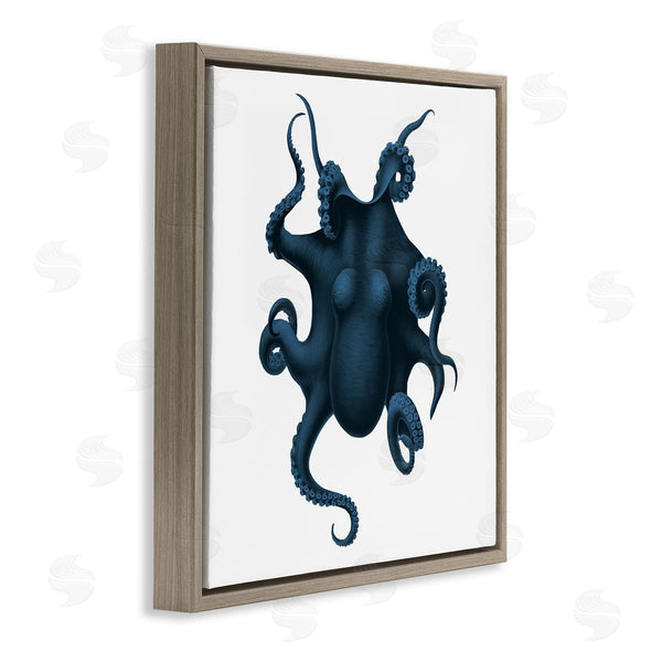 Stupell Industries Seven Trees | Minimal Blue Octopus Aerial