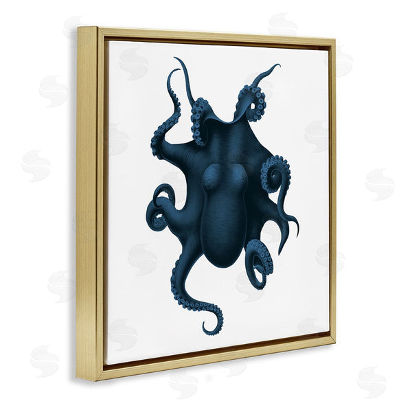 Stupell Industries Seven Trees | Minimal Blue Octopus Aerial