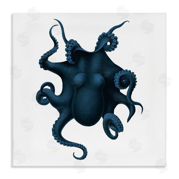 stupell industries Seven Trees | Minimal Blue Octopus Aerial