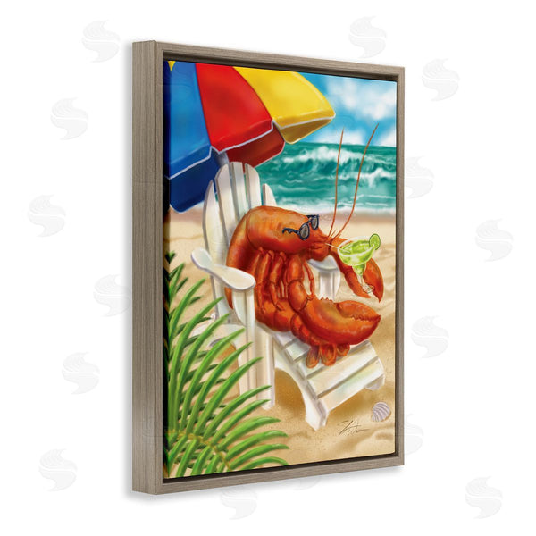 Stupell Industries Shari Warren | Lobster In Beach Chair Drinking Margarita