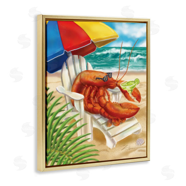 Stupell Industries Shari Warren | Lobster In Beach Chair Drinking Margarita