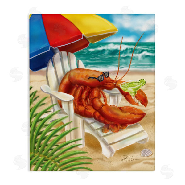 stupell industries Shari Warren | Lobster in Beach Chair Drinking Margarita