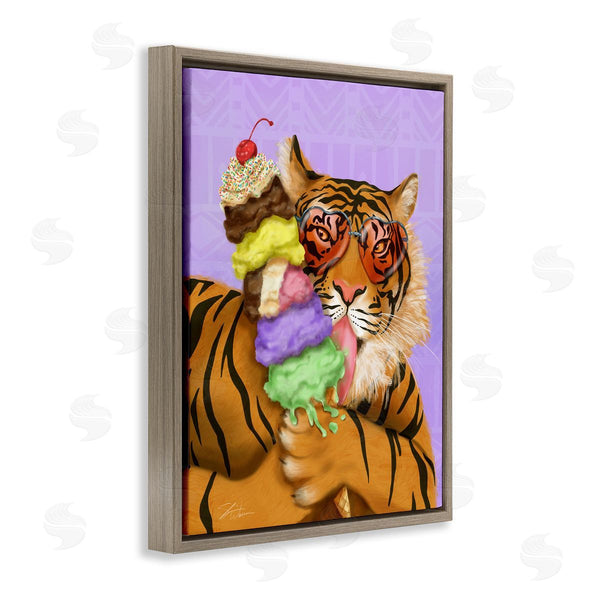Stupell Industries Shari Warren | Tiger With Ice Cream Cone