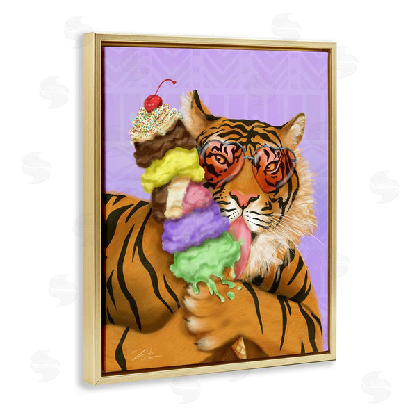 Stupell Industries Shari Warren | Tiger With Ice Cream Cone