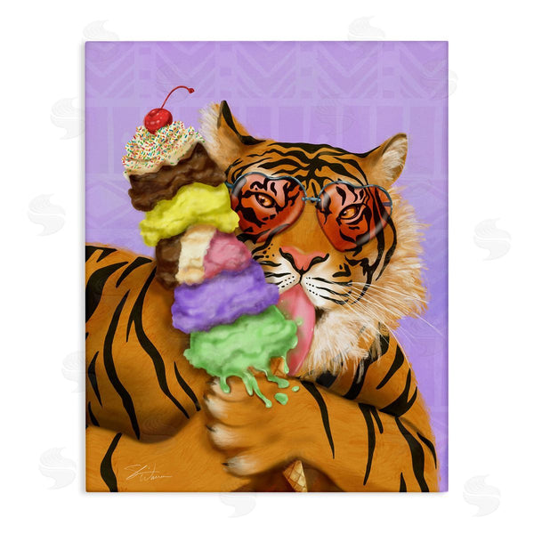 stupell industries Shari Warren | Tiger with Ice Cream Cone