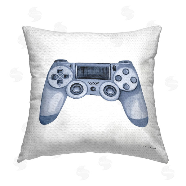 Stupell Industries Sharon Kuplack | Blue Game Controller Printed Throw Pillow