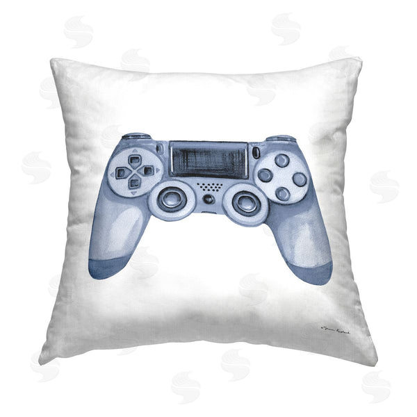 stupell industries Sharon Kuplack | Blue Game Controller Printed Throw Pillow