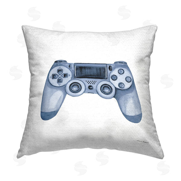 Stupell Industries Sharon Kuplack | Blue Gaming Controller Printed Throw Pillow