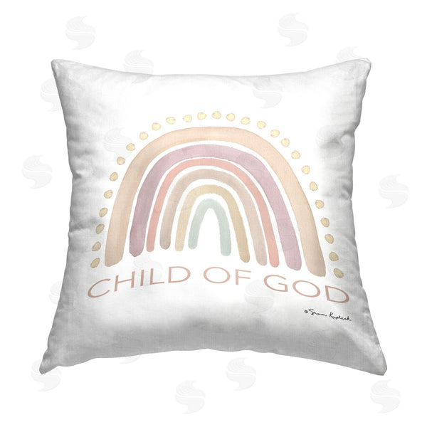 stupell industries Sharon Kuplack | Child Of God Rainbow Printed Throw Pillow