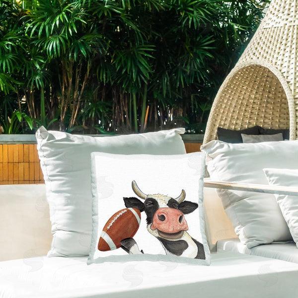 Stupell Industries Sharon Kuplack | Cow With Football Printed Throw Pillow