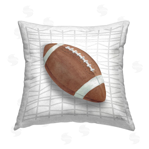 Stupell Industries Sharon Kuplack | Football On Geometric Printed Throw Pillow