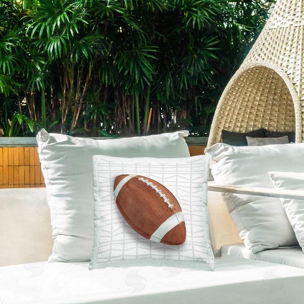 Stupell Industries Sharon Kuplack | Football On Geometric Printed Throw Pillow