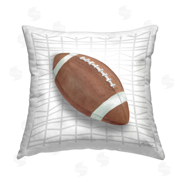stupell industries Sharon Kuplack | Football on Geometric Printed Throw Pillow