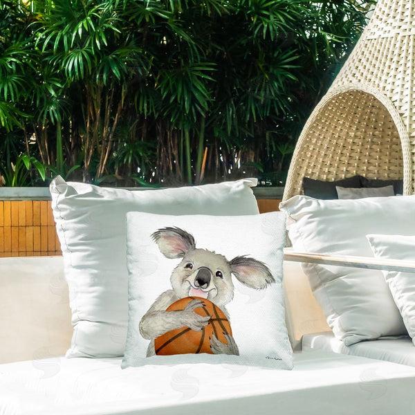 Stupell Industries Sharon Kuplack | Koala & Basketball Printed Throw Pillow