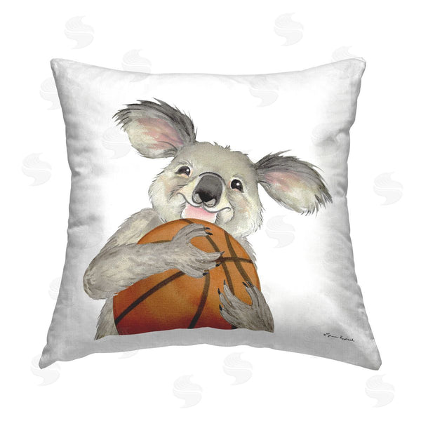 stupell industries Sharon Kuplack | Koala & Basketball Printed Throw Pillow
