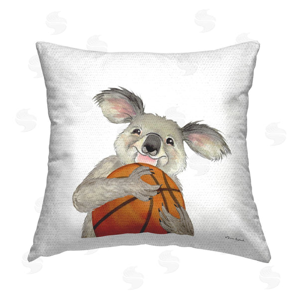 Stupell Industries Sharon Kuplack | Koala With Basketball Printed Throw Pillow