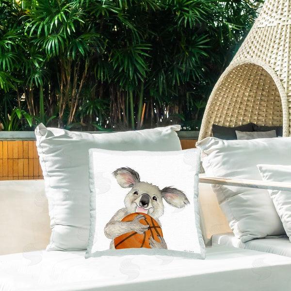 Stupell Industries Sharon Kuplack | Koala With Basketball Printed Throw Pillow