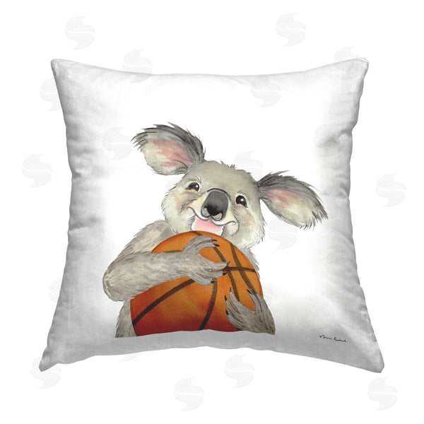 stupell industries Sharon Kuplack | Koala with Basketball Printed Throw Pillow