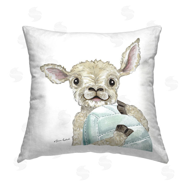 stupell industries Sharon Kuplack | Lamb Playing Volleyball Printed Throw Pillow