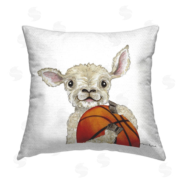 Stupell Industries Sharon Kuplack | Sheep With Basketball Printed Throw Pillow