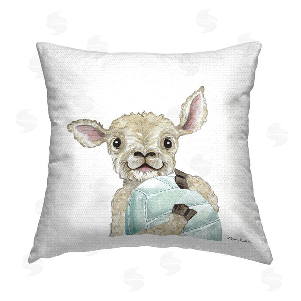 Stupell Industries Sharon Kuplack | Sheep With Volleyball Printed Throw Pillow