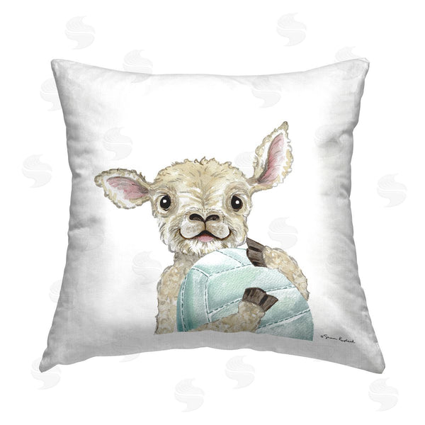 stupell industries Sharon Kuplack | Sheep with Volleyball Printed Throw Pillow