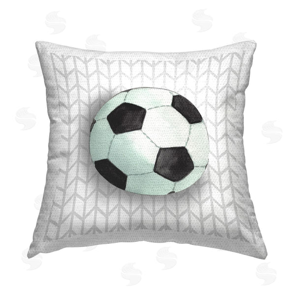 Stupell Industries Sharon Kuplack | Soccer Ball On Chevron Printed Throw Pillow