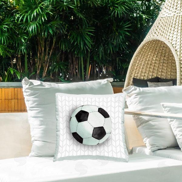 Stupell Industries Sharon Kuplack | Soccer Ball On Chevron Printed Throw Pillow