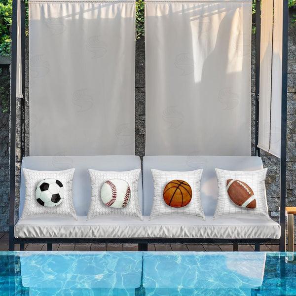 Stupell Industries Sharon Kuplack | Sports Balls On Geometric Printed Throw Pillow Set